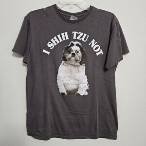I Shih Tzu Not T Shirt Mens Gray Crew Short Sleeve T-Shirt All Cotton Medium